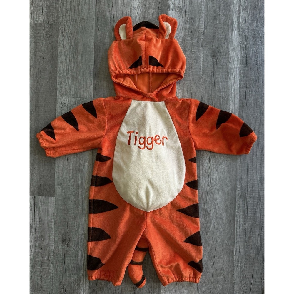 Disney Baby Tigger Costume 6-9 Months Hooded Fleece One Piece Halloween - Picture 2 of 10